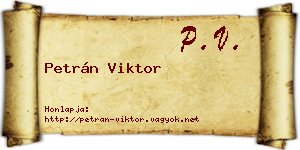 Petrán Viktor névjegykártya