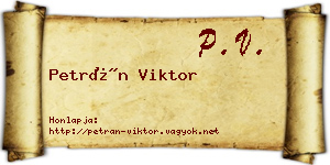 Petrán Viktor névjegykártya